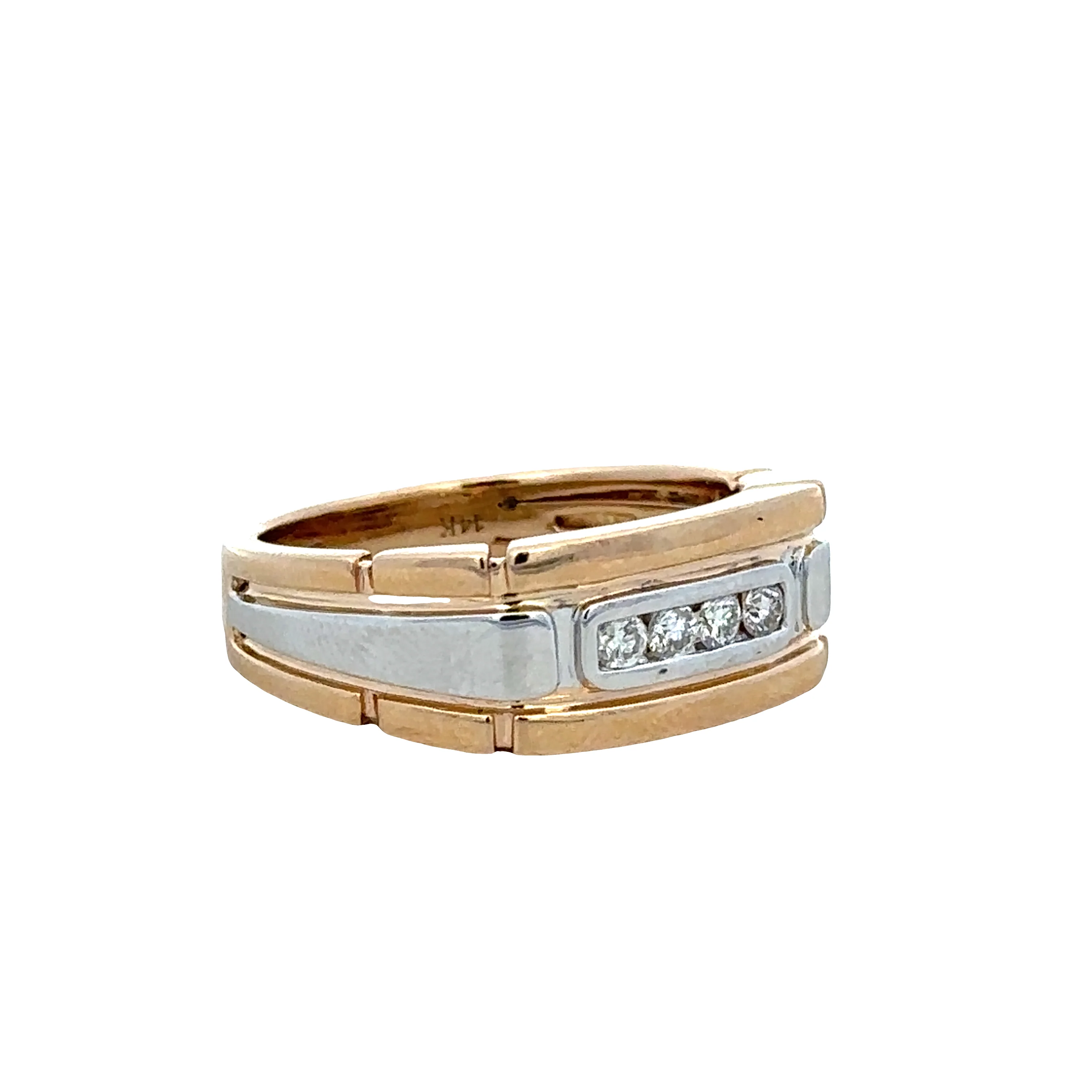 14k Two Tone Gold Diamond Band Ring – Size 10.25 - Image 2