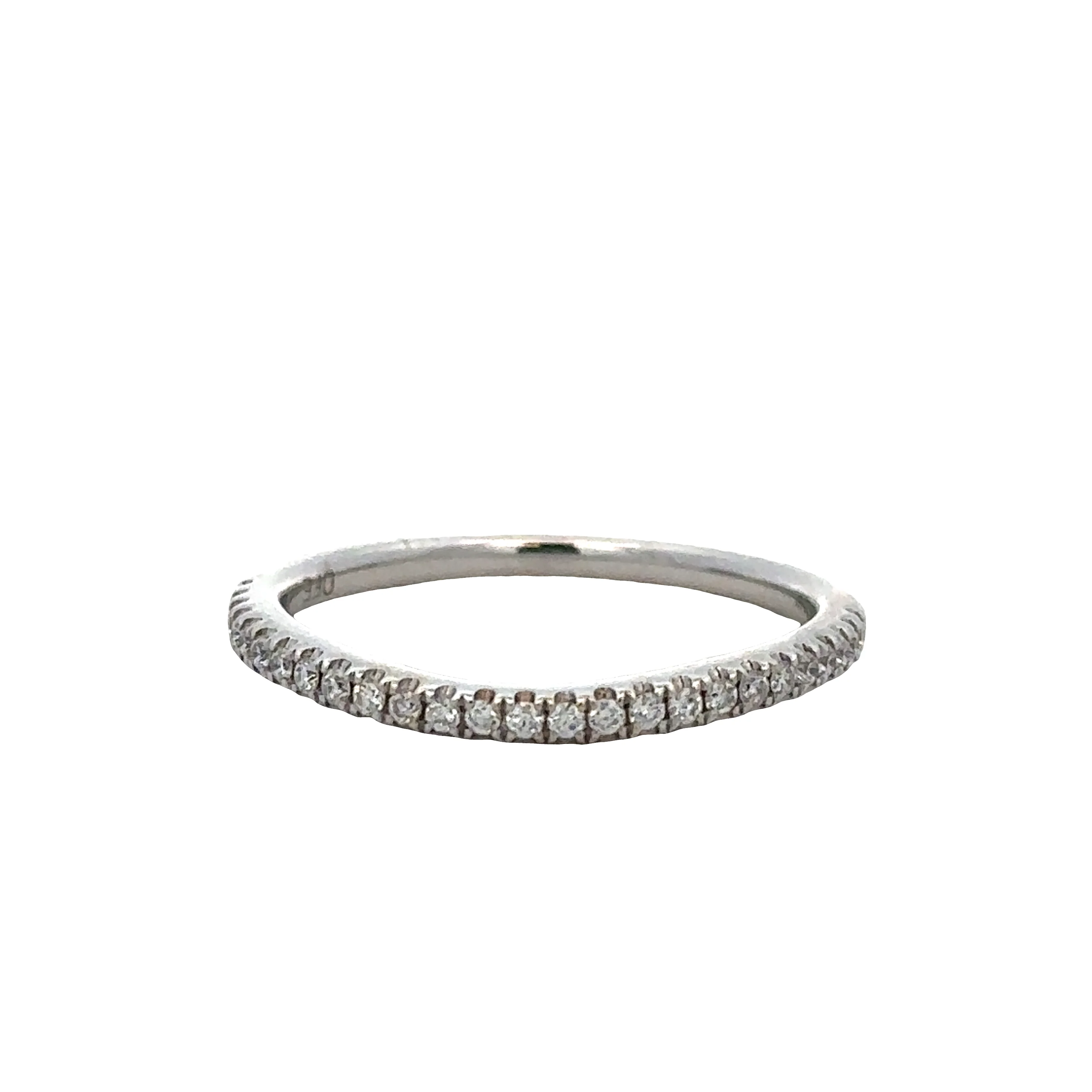 14k White Gold 0.16 CTW Diamond Contoured Band