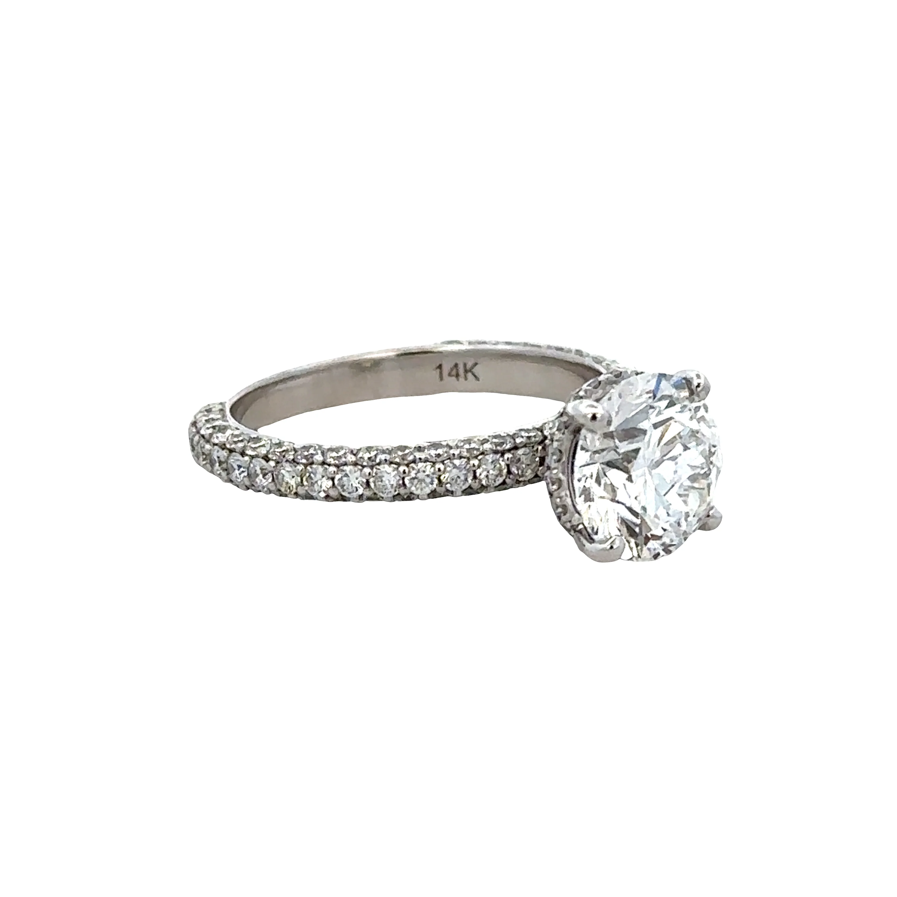 14k White Gold 2.01ct GIA Diamond Engagement Ring – Size 6 - Image 2