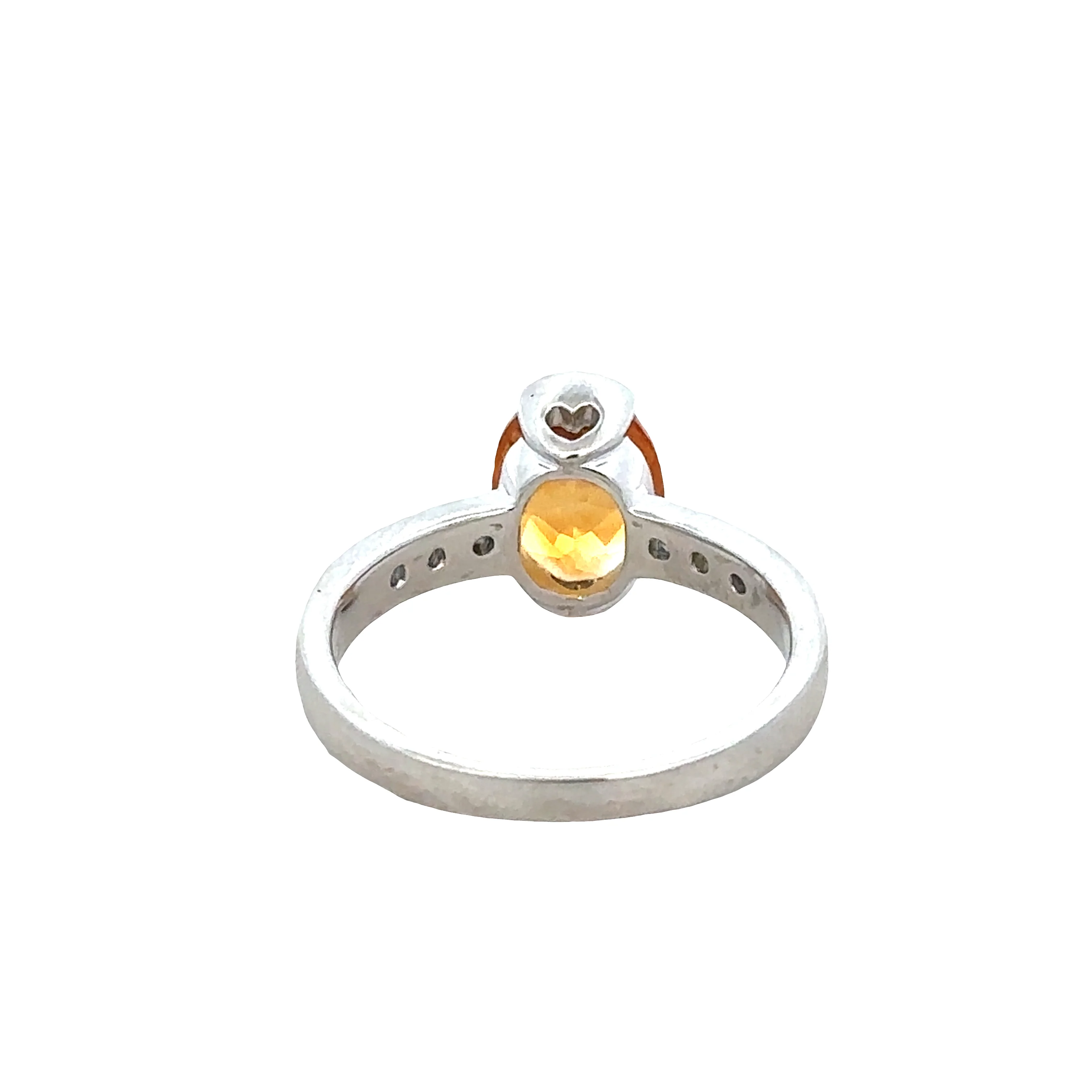 14k White Gold Citrine & Diamond Ring – Size 7.25 - Image 3