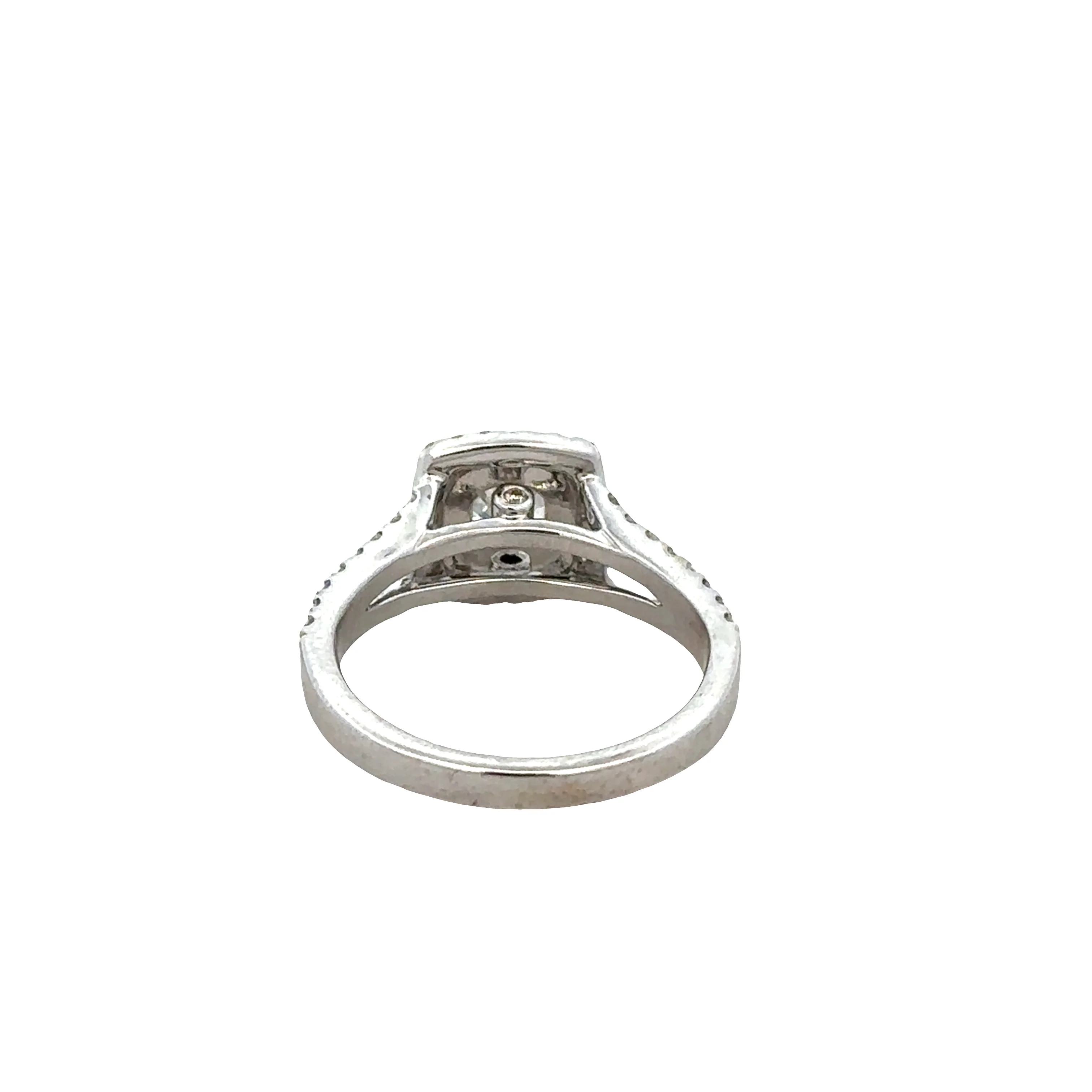 14k White Gold Cushion Cut Diamond Double Halo Engagement Ring – Size 5.25 - Image 3