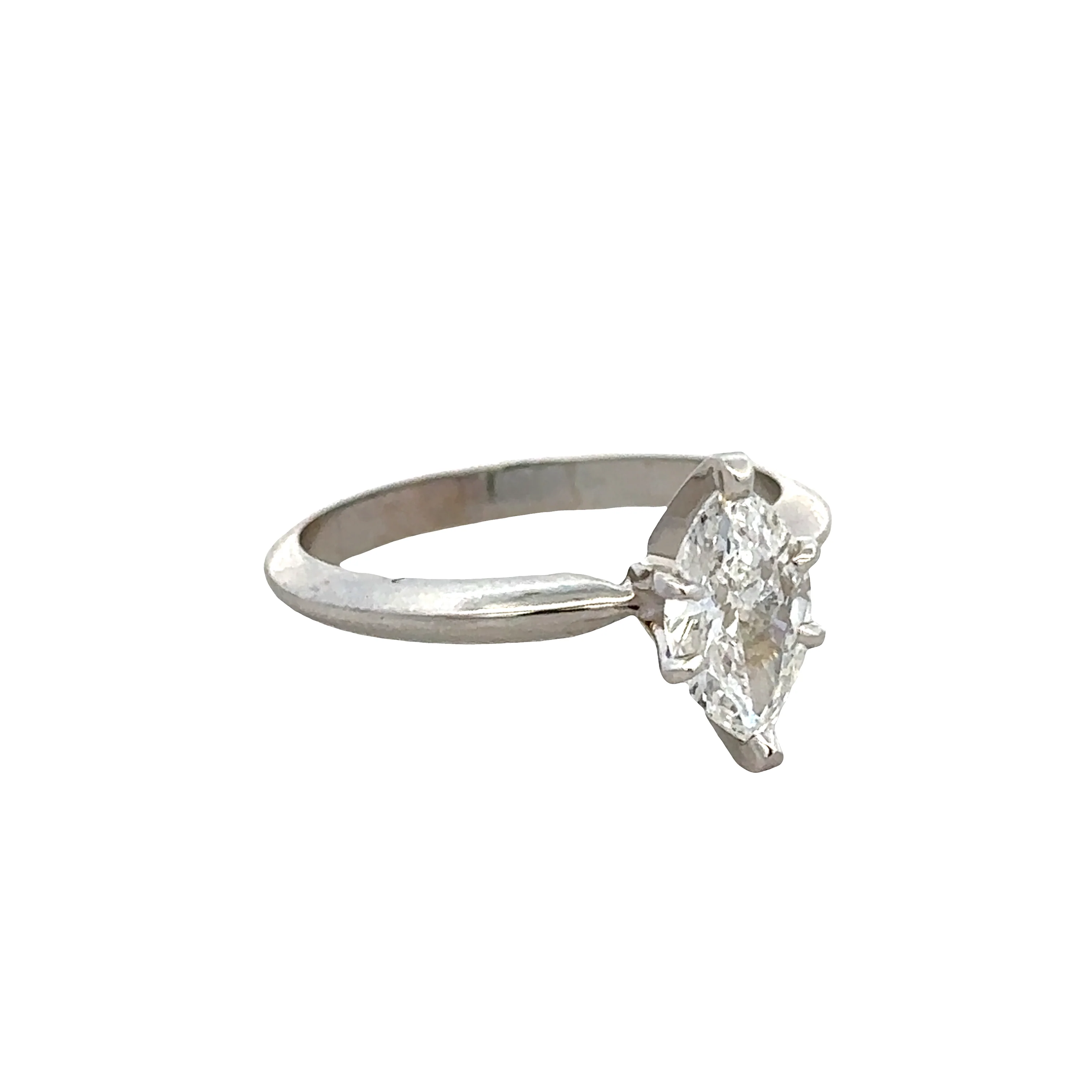14k White Gold Diamond Engagement Ring – Size 6 - Image 2