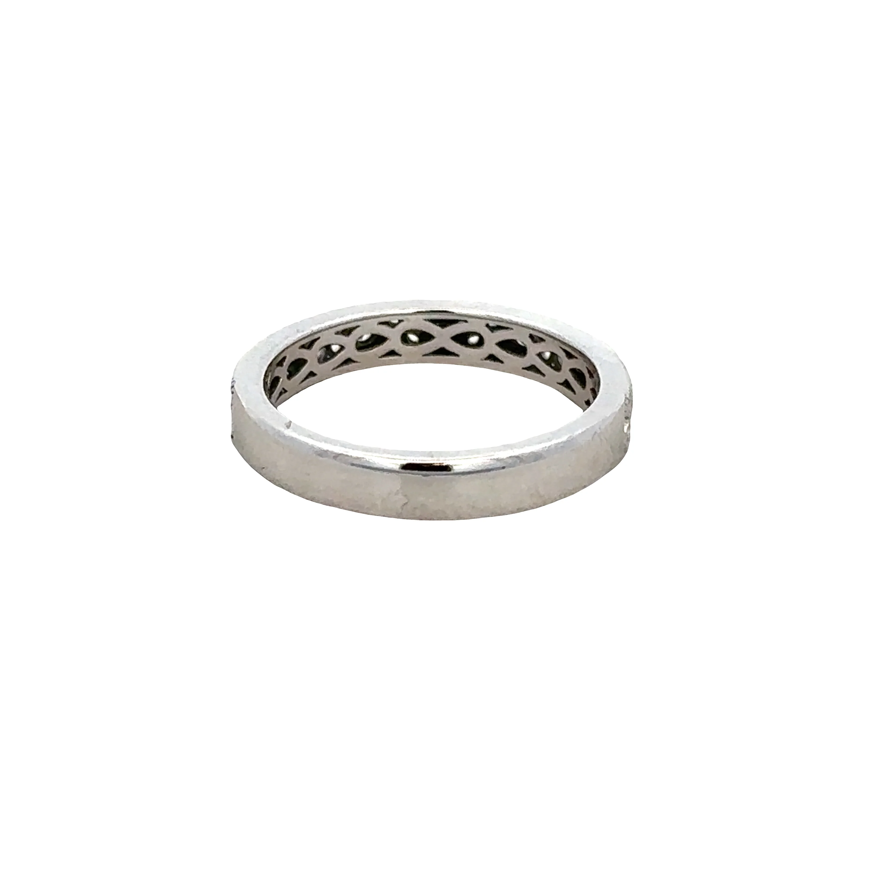 14k White Gold Diamond Filigree Band – Size 6 - Image 2