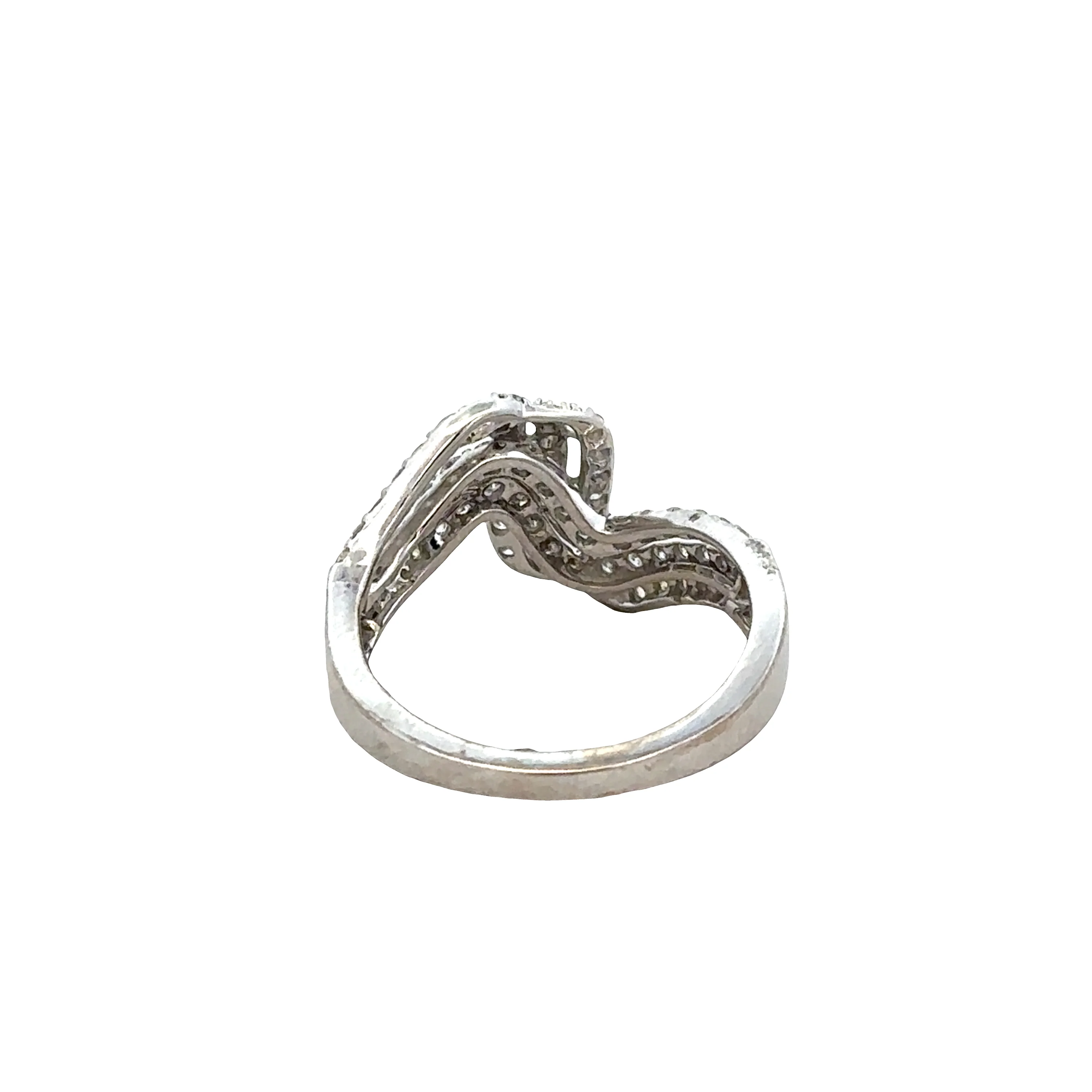 14k White Gold Diamond Ribbon Band – Size 7.25 - Image 3