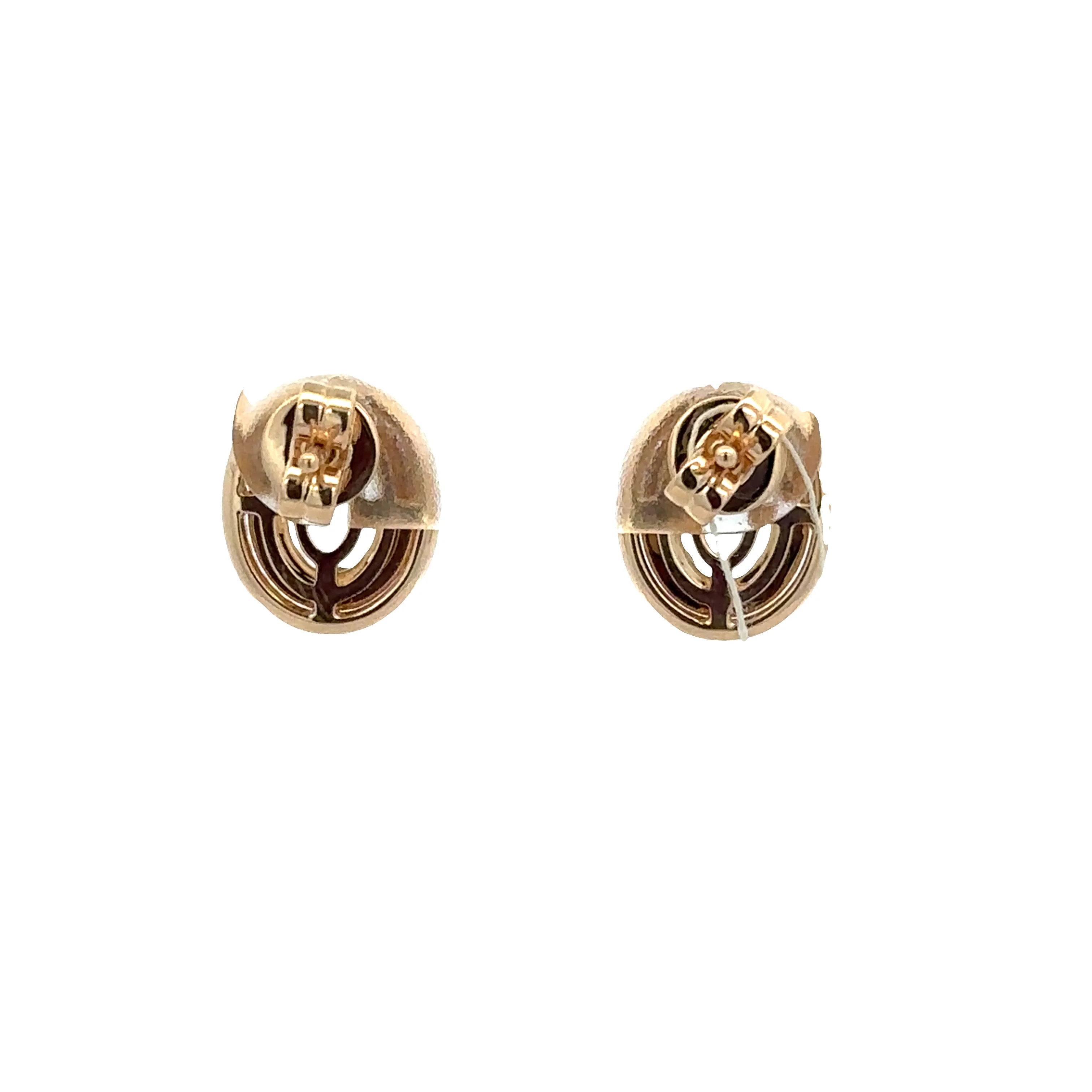 14k Yellow Gold Aquamarine & Diamond Stud Earrings - Image 2