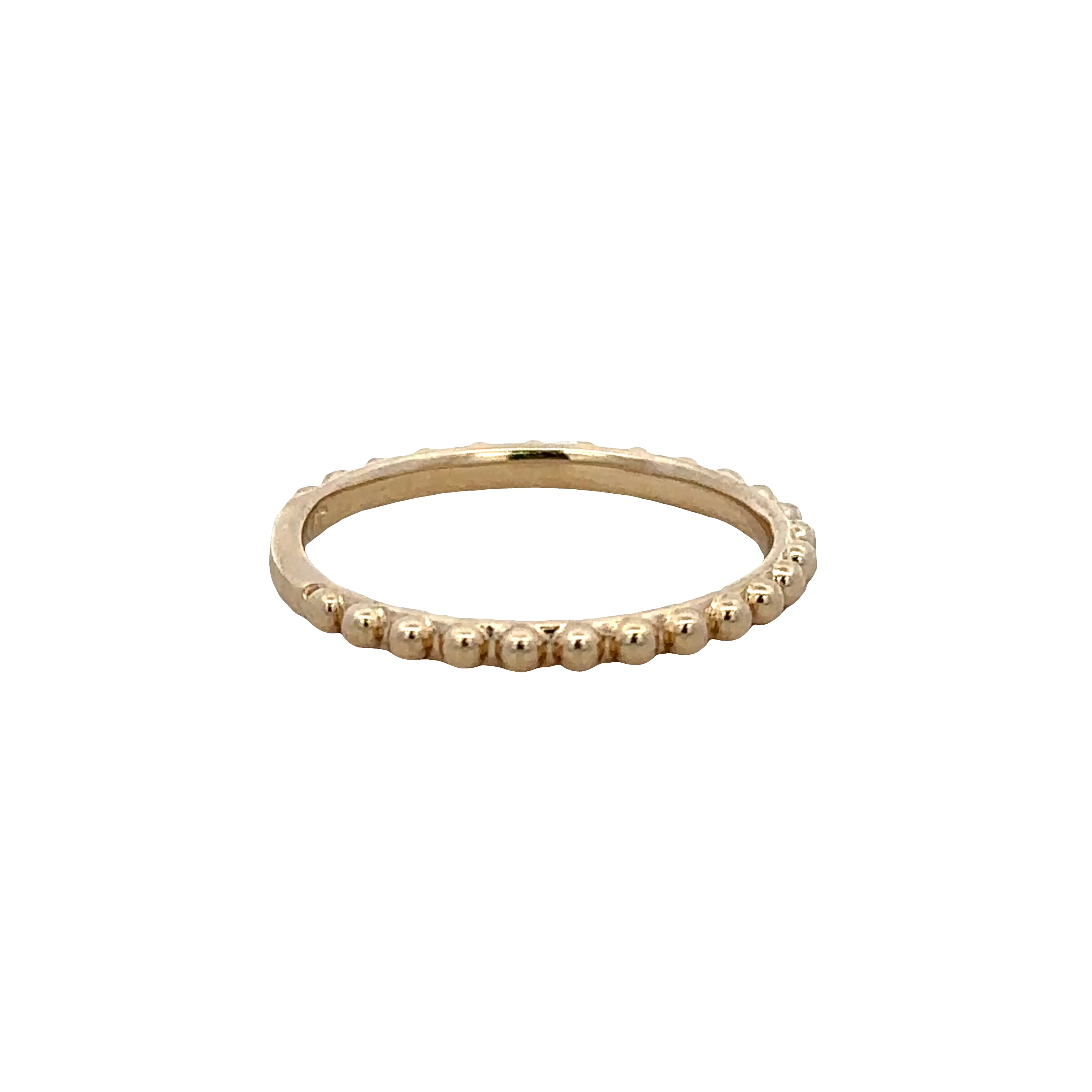 14k Yellow Gold Beaded Band – Size 6.75 - Image 2