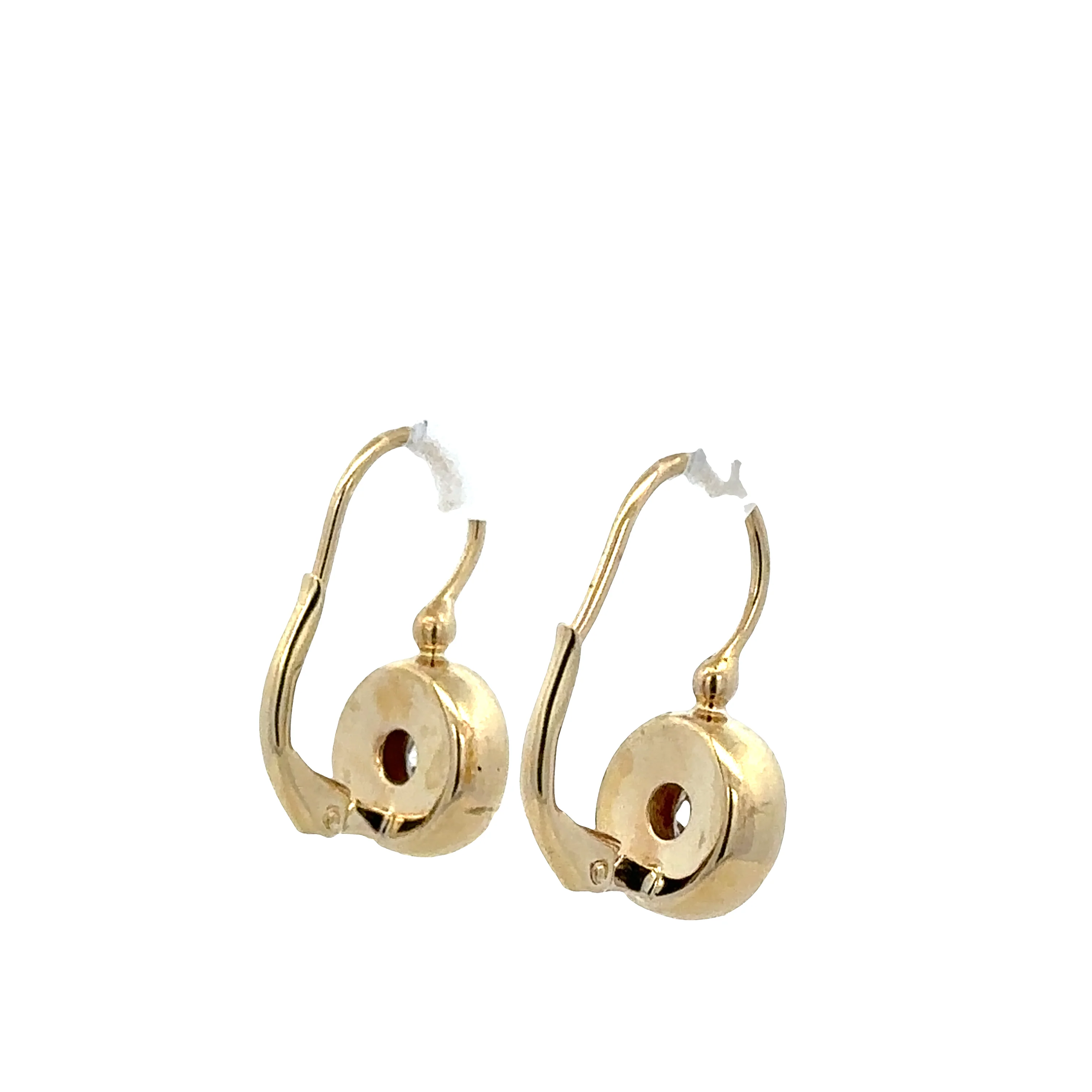 14k Yellow Gold Diamond & Black Enamel Drop Earrings - Image 2