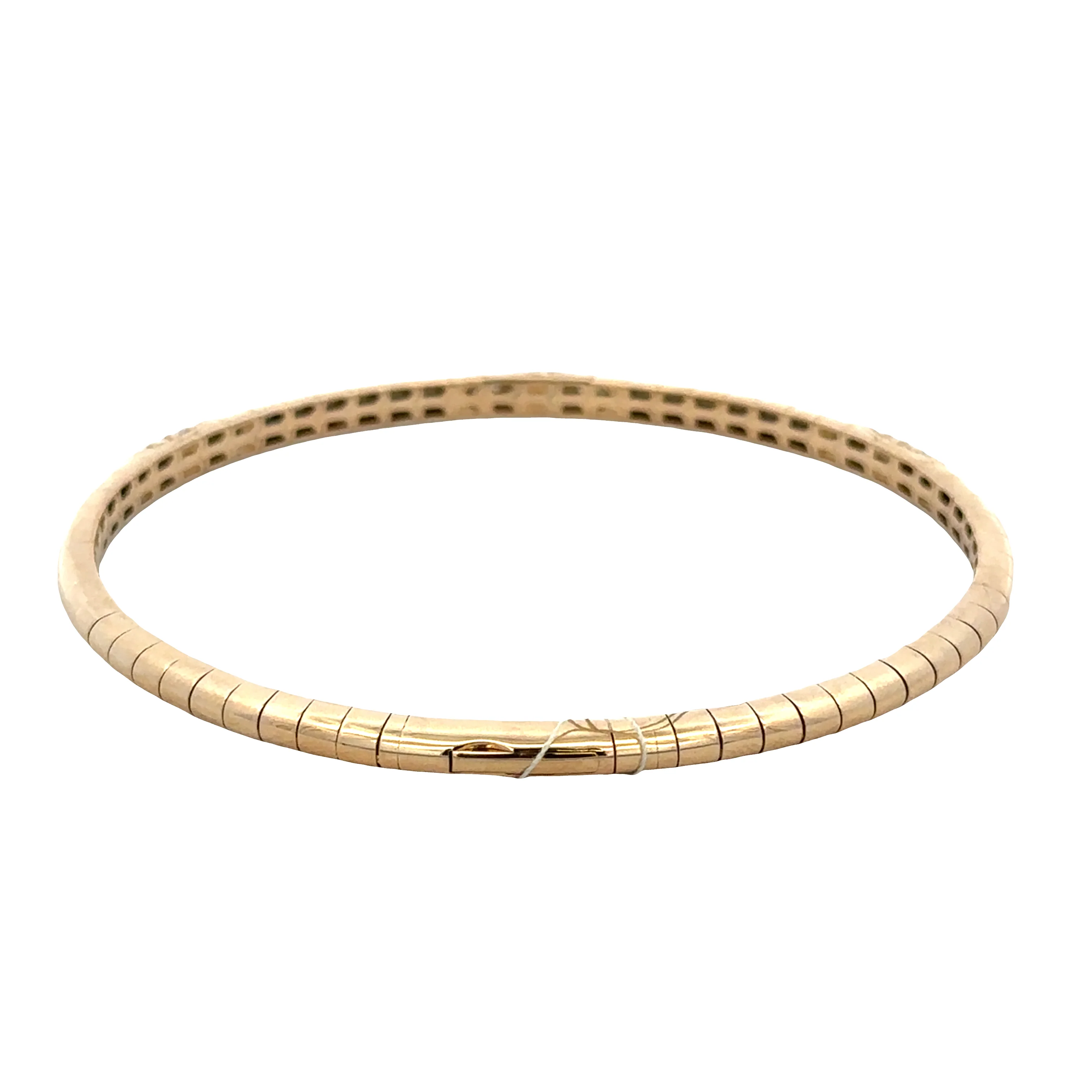 14k Yellow Gold Diamond Flexible Scale Bangle Bracelet – 6.75" Wrist - Image 2