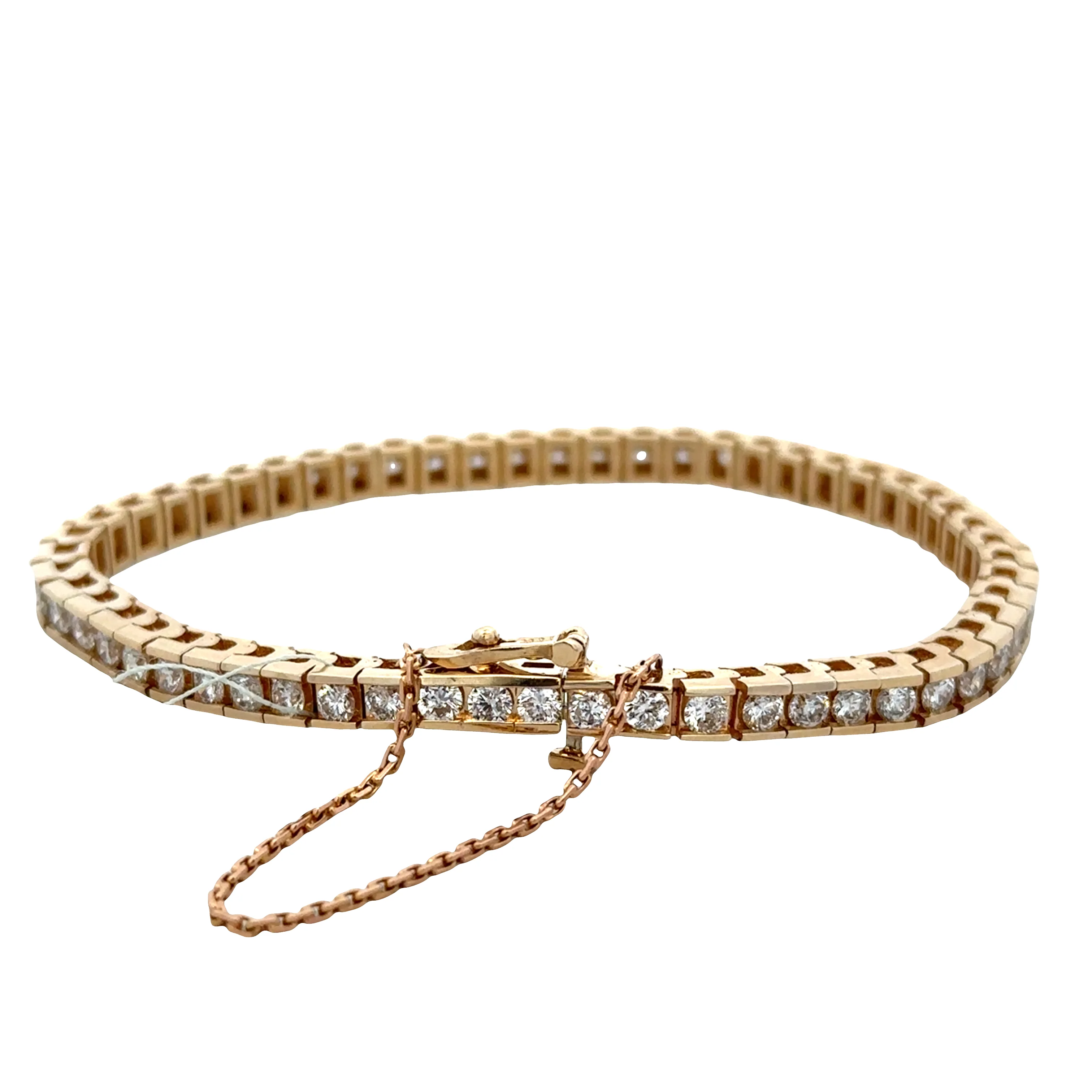 14k Yellow Gold Diamond Line Bracelet – 7" - Image 2