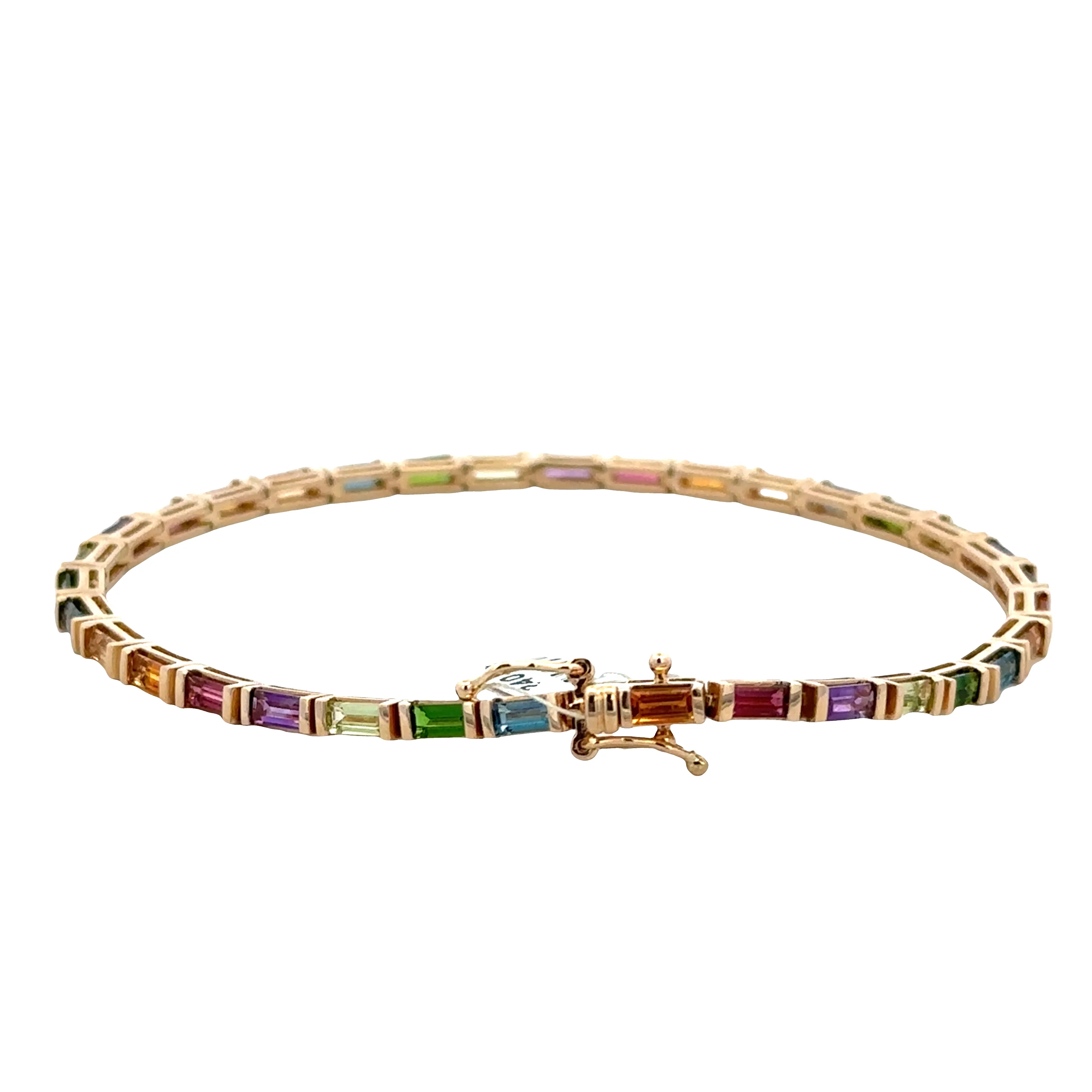 14k Yellow Gold Multigemstone Bracelet – 7" - Image 2