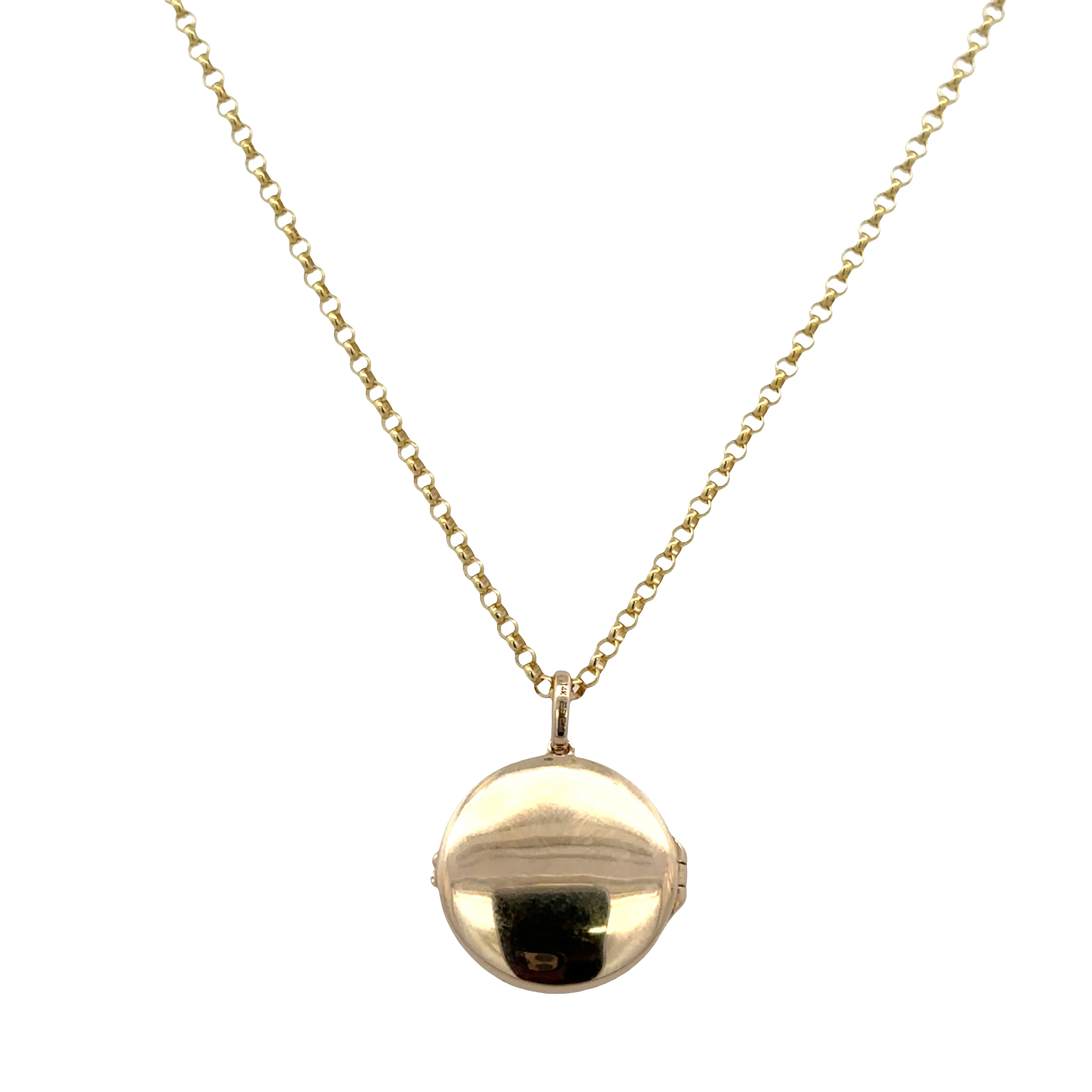 14k Yellow Gold Onyx & Diamond Heart Locket Necklace – 18" - Image 2