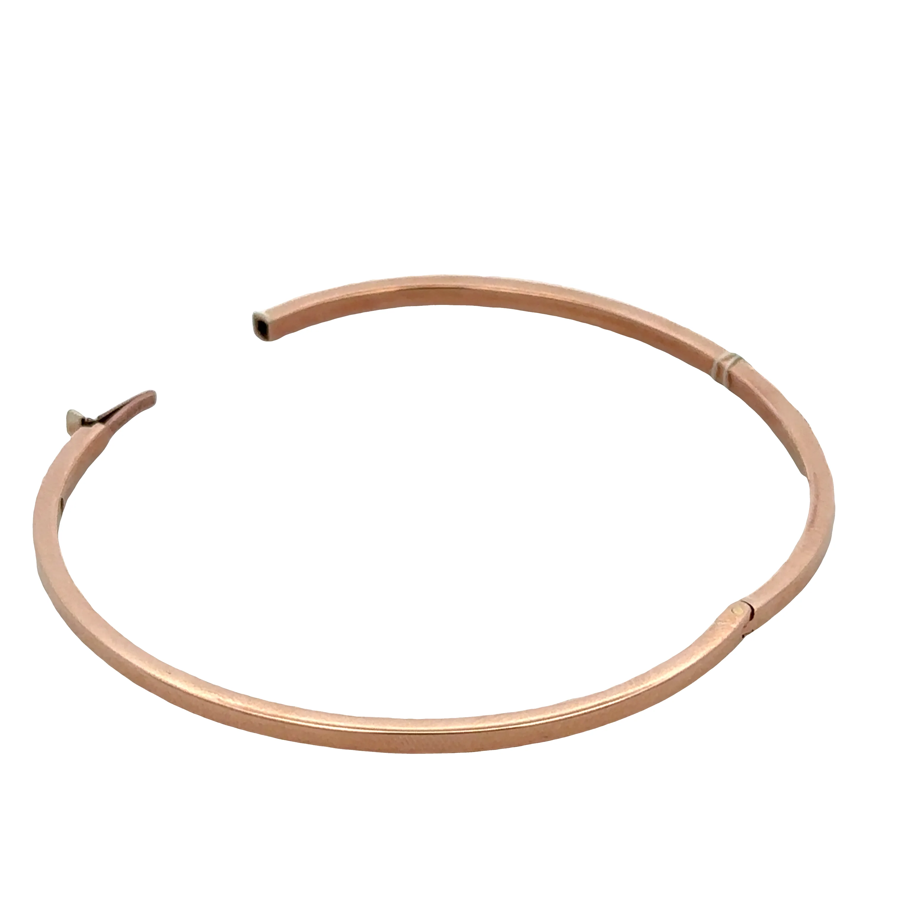 18k Rose Gold Hinged Bangle Bracelet – 7" - Image 2