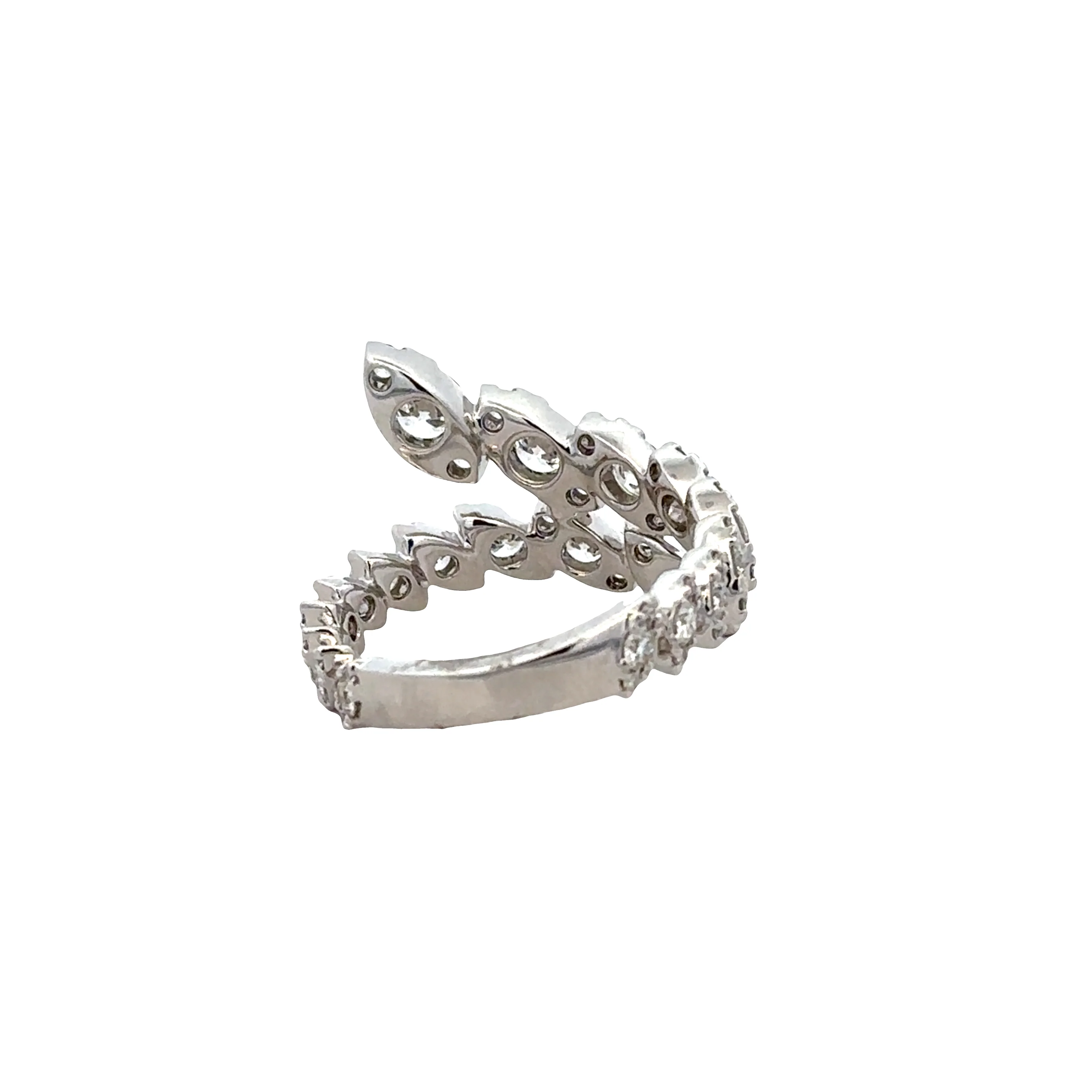 18k White Gold Diamond Bypass Ring – Size 6.5 - Image 3