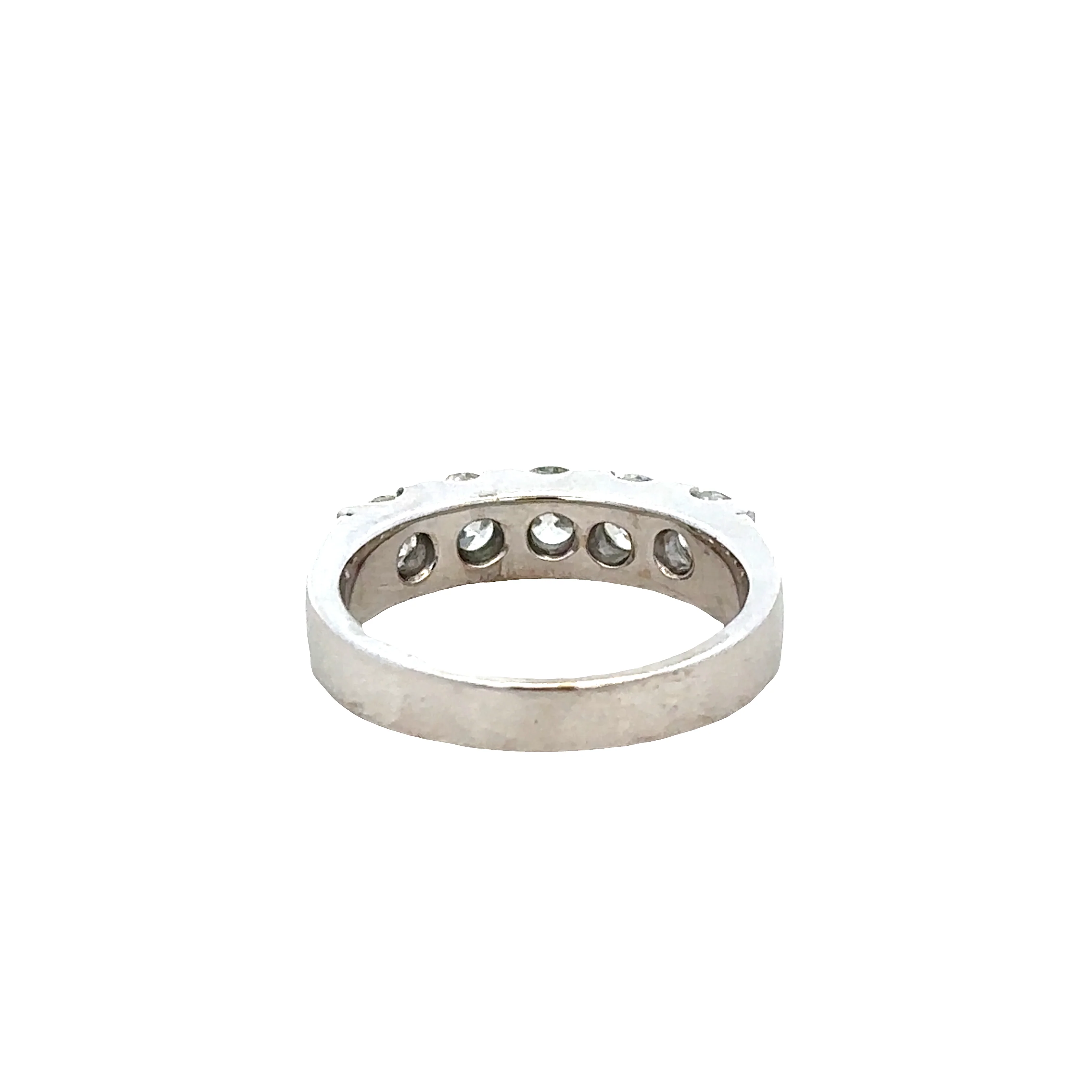 18k White Gold Five-Stone Diamond Band – Size 6 - Image 3