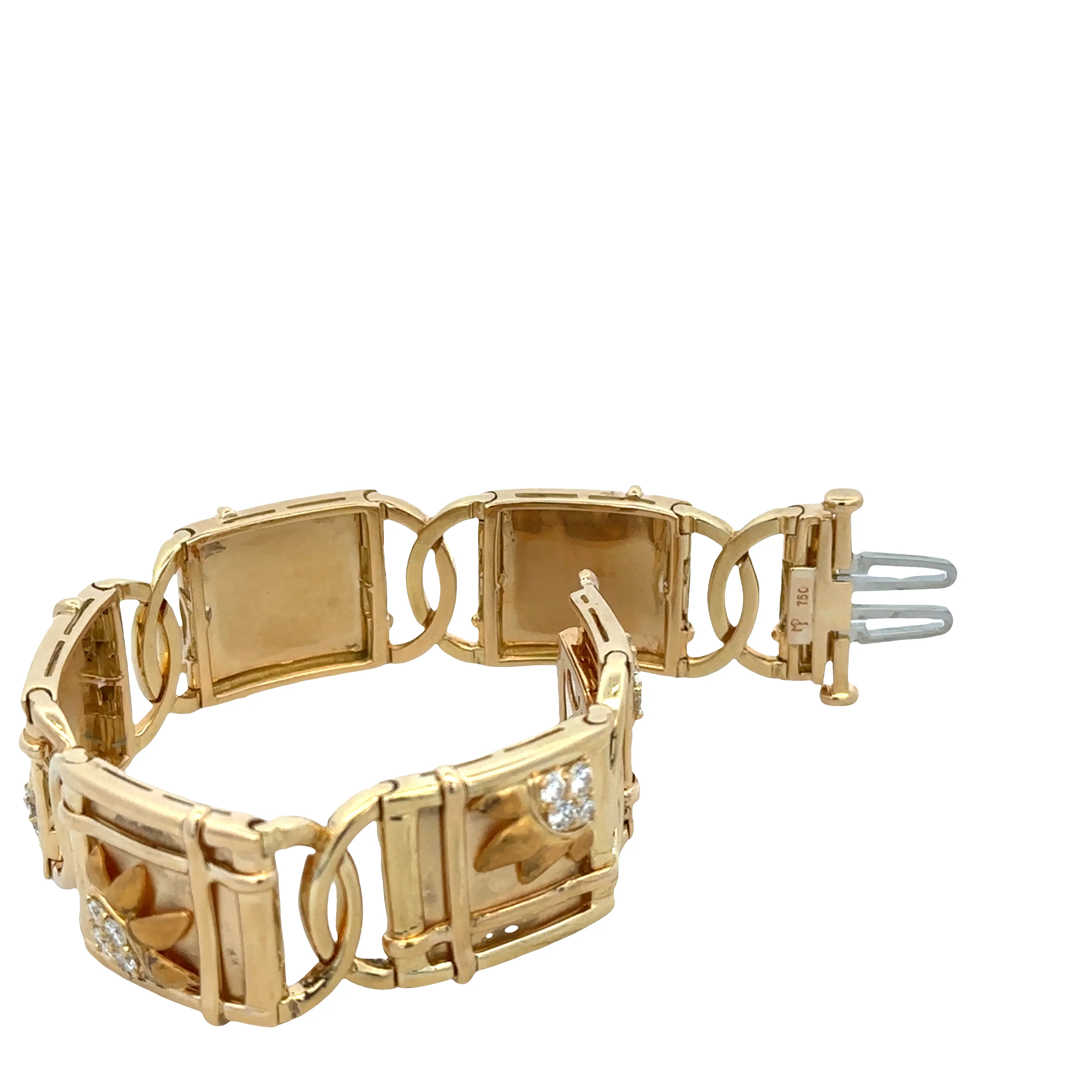 18k Yellow Gold Diamond Sunburst Statement Bracelet – 7" - Image 4