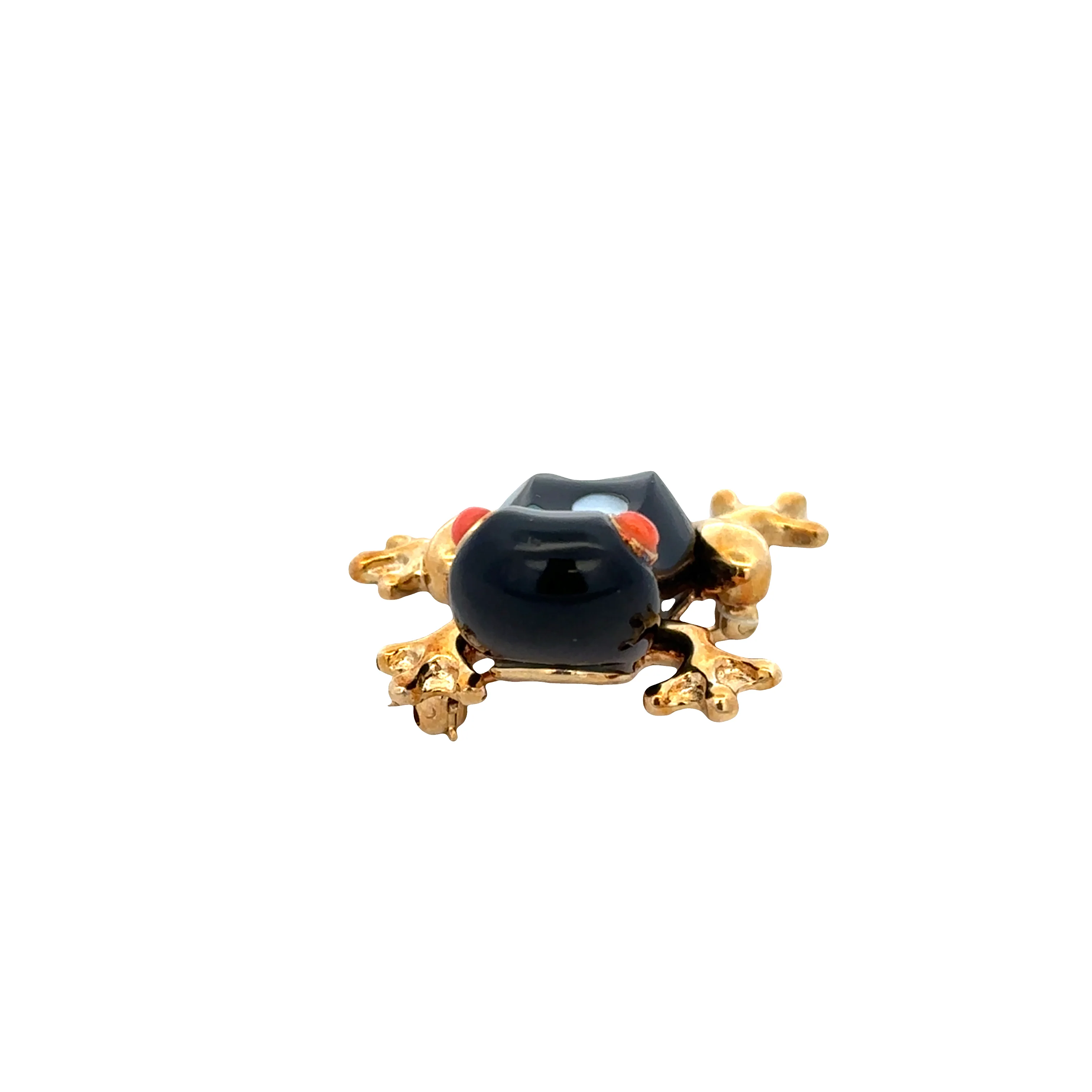 Estate Asch Grossbardt 14k Yellow Gold Frog Brooch - Image 3