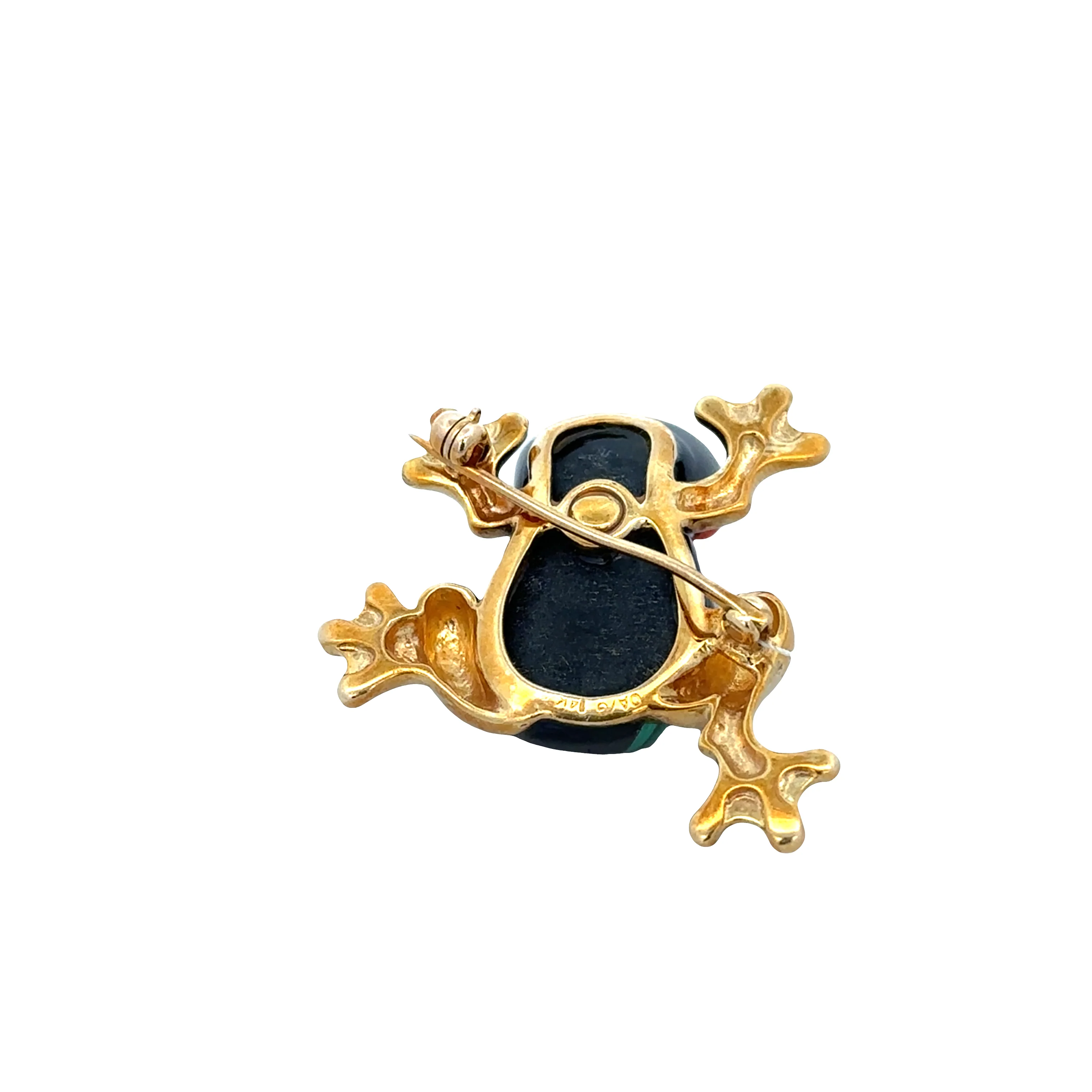Estate Asch Grossbardt 14k Yellow Gold Frog Brooch - Image 4