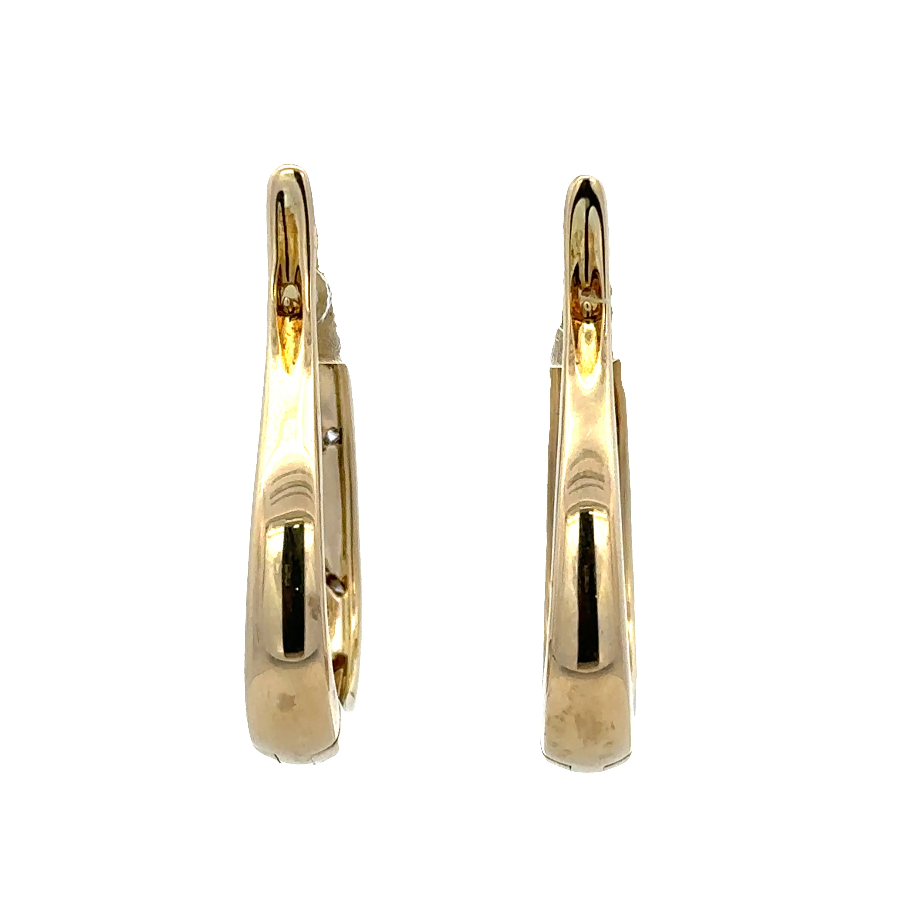 Estate Asch Grossbardt 14k Yellow Gold Turquoise, Mother-of-Pearl & Diamond Earrings - Image 3