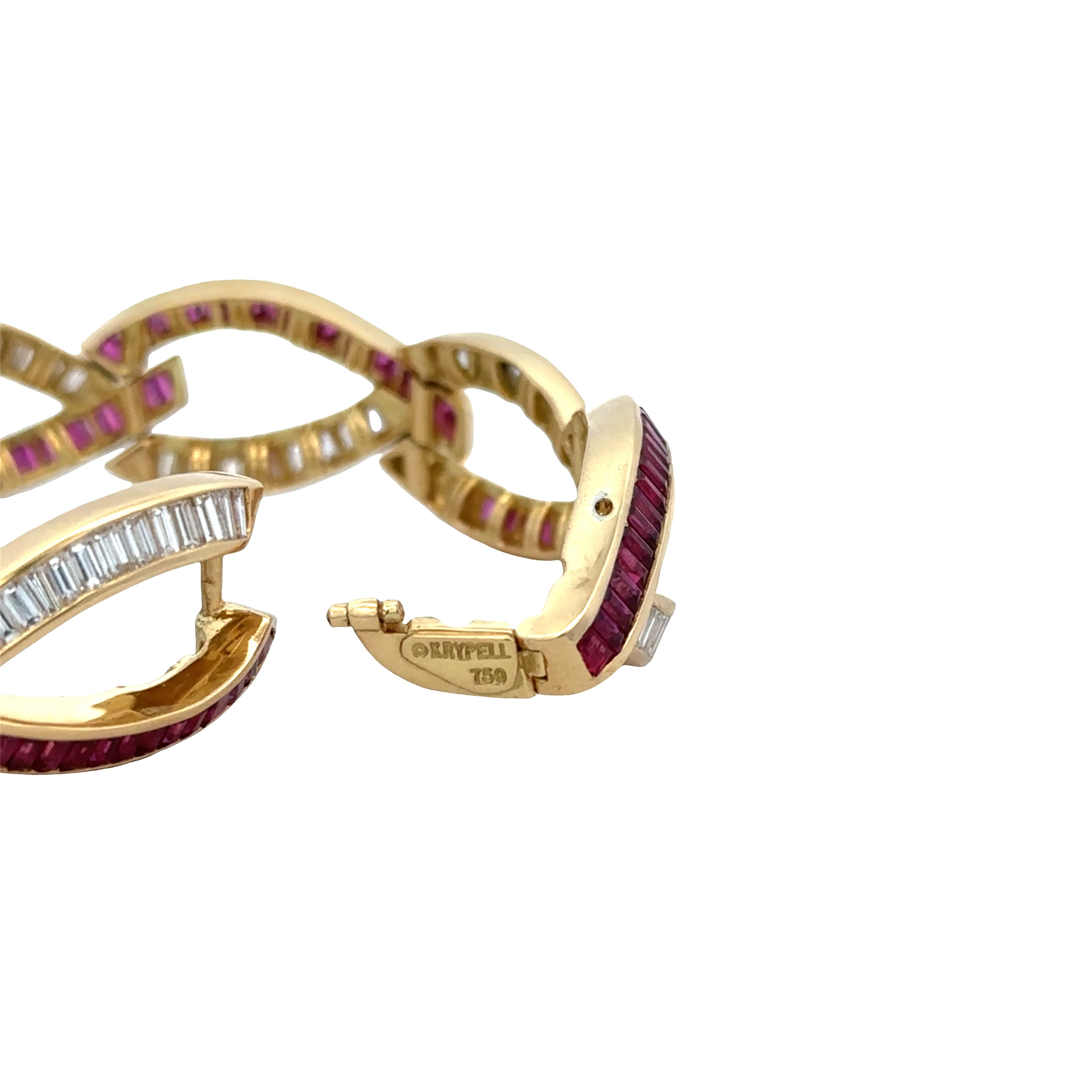 Estate Charles Krypell 18k Yellow Gold Infinity Bracelet with 8.58 CTW Rubies & 6.64 CTW Diamonds - Image 3