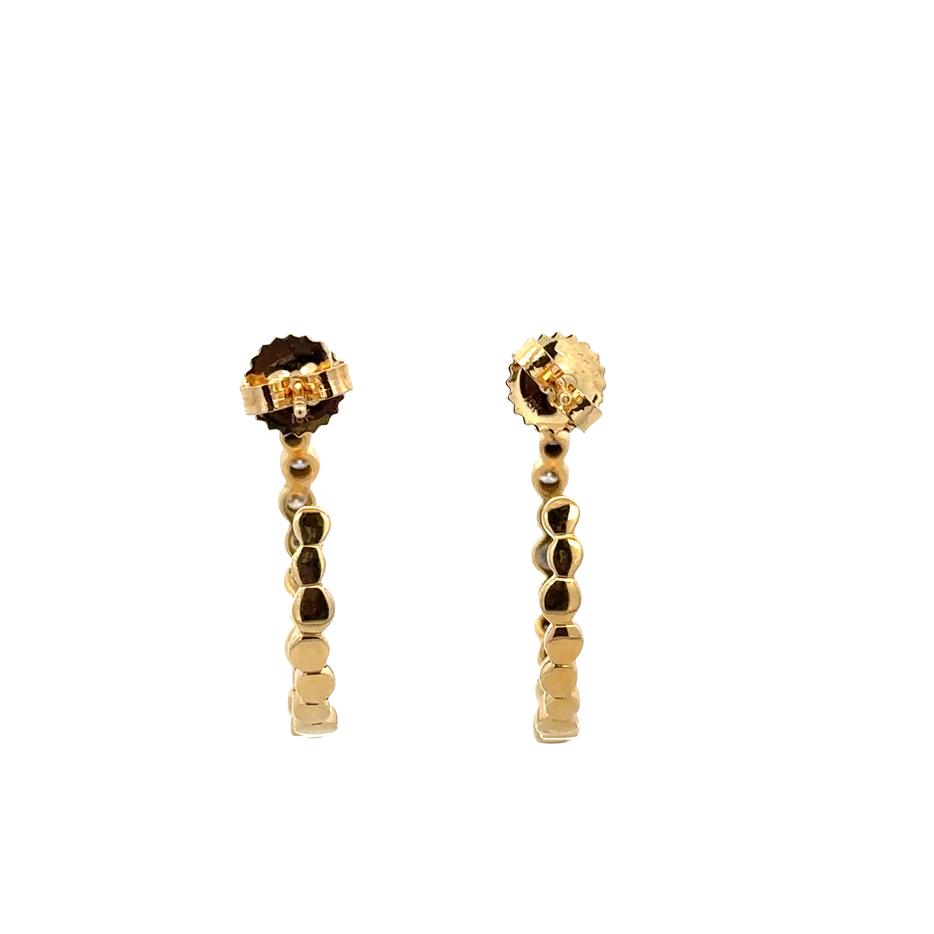 Estate Ippolita 18k Yellow Gold Diamond Hoop Earrings - Image 3