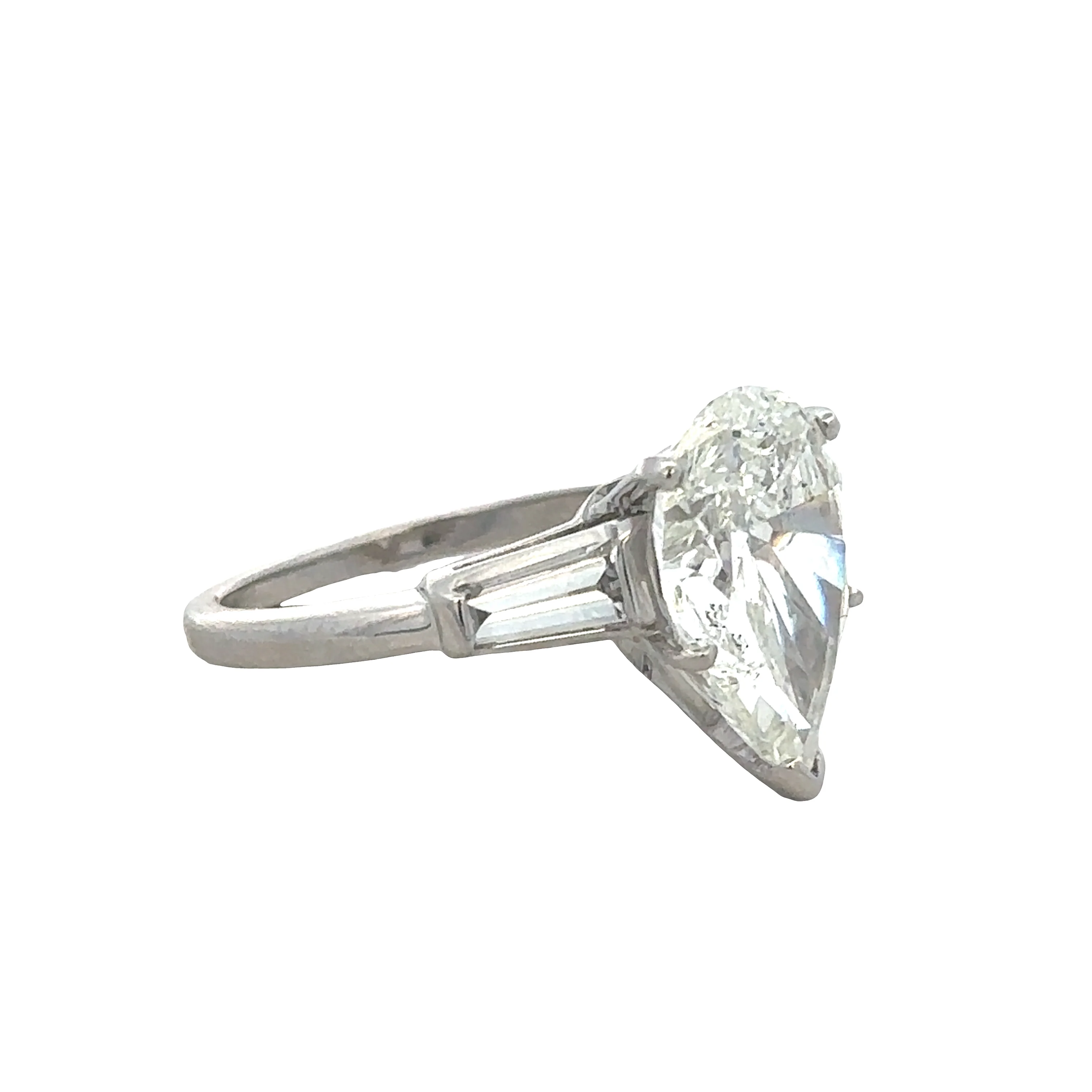 Platinum Pear-Shaped Diamond Engagement Ring – GIA Certified, Size 7.5 - Image 2