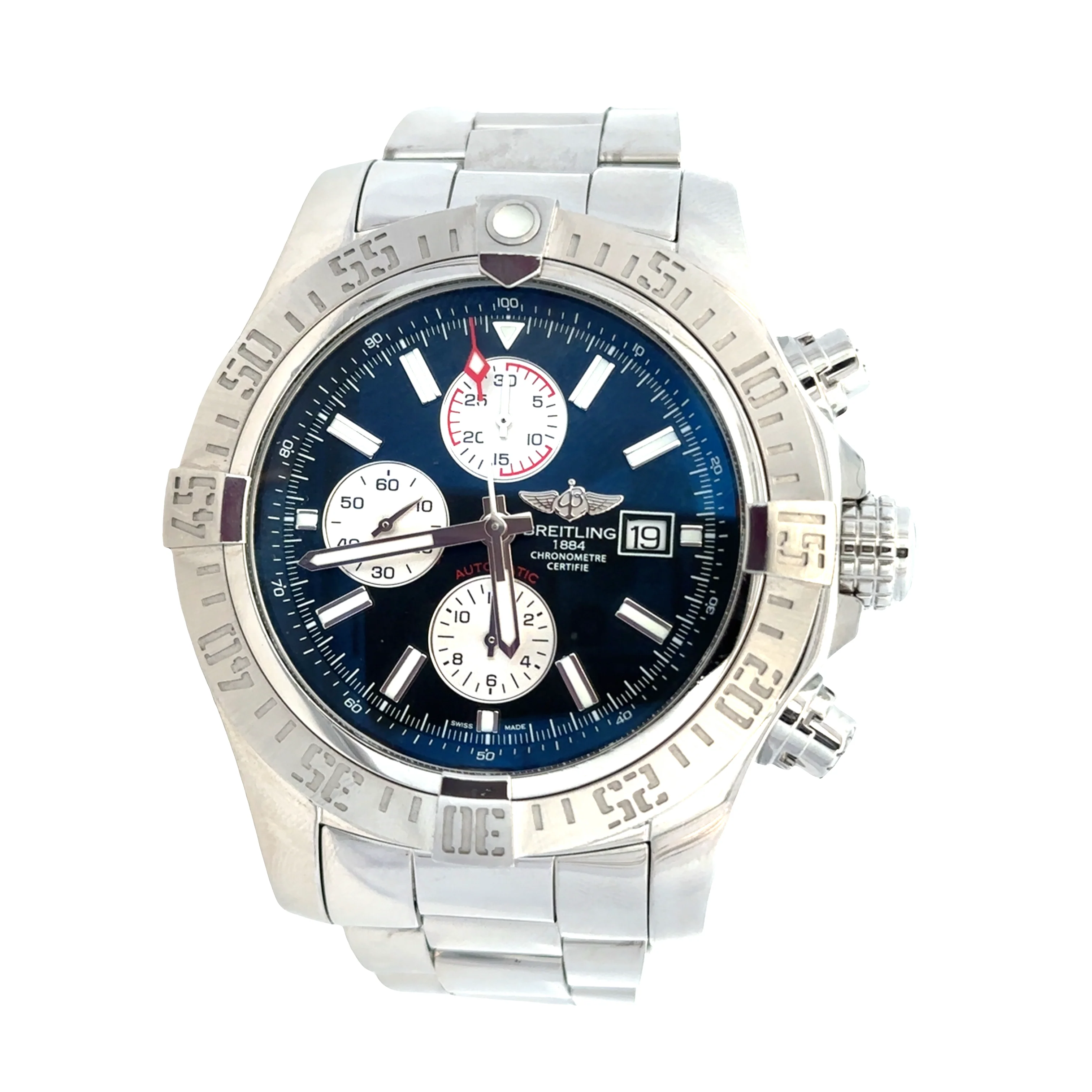 Pre-Owned Breitling Super Avenger II Chronograph Stainless Steel Wristwatch – Ref. A13371