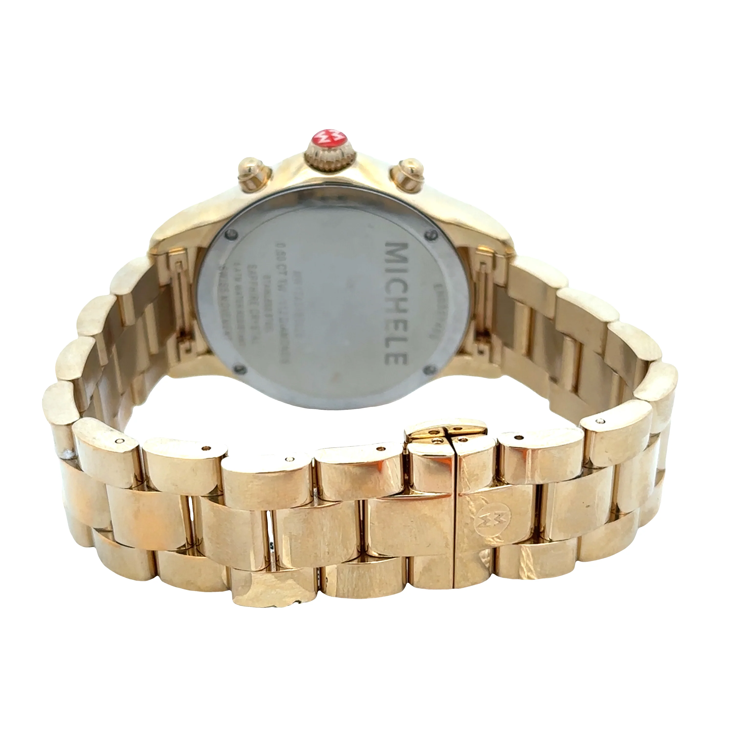 Pre-Owned Michele "Jetway" Gold Over Stainless Steel Wristwatch – Ref. MW17A01B0025 - Image 2