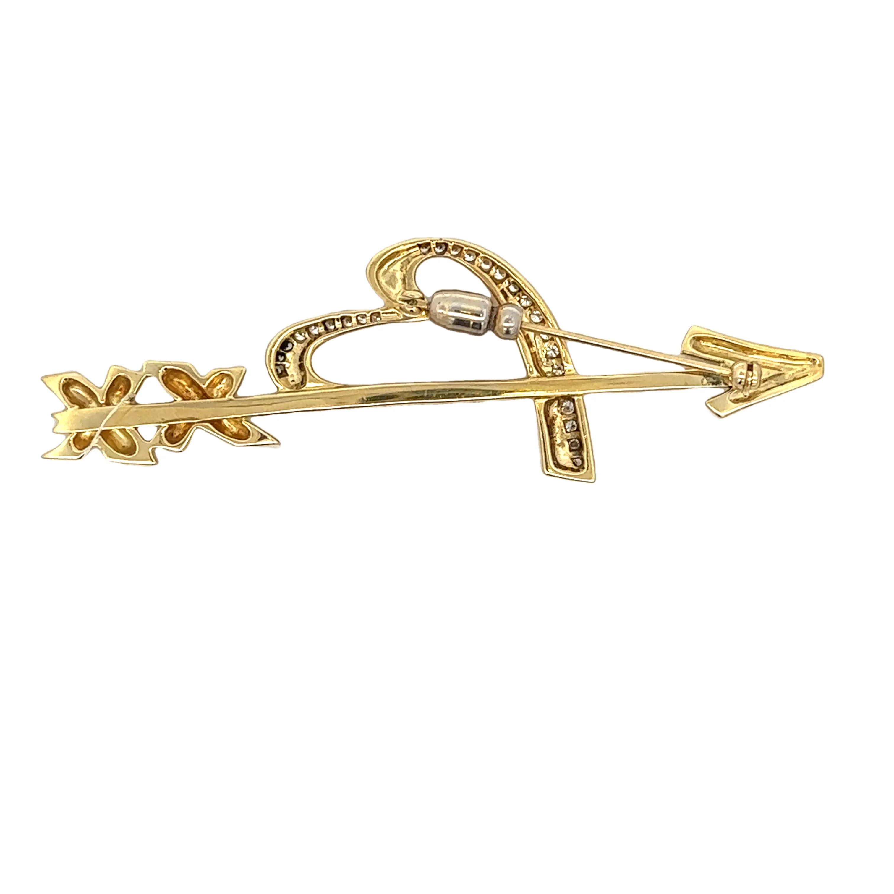Vintage Tiffany & Co. Paloma Picasso Heart Arrow Brooch in 18k Yellow Gold - Image 2